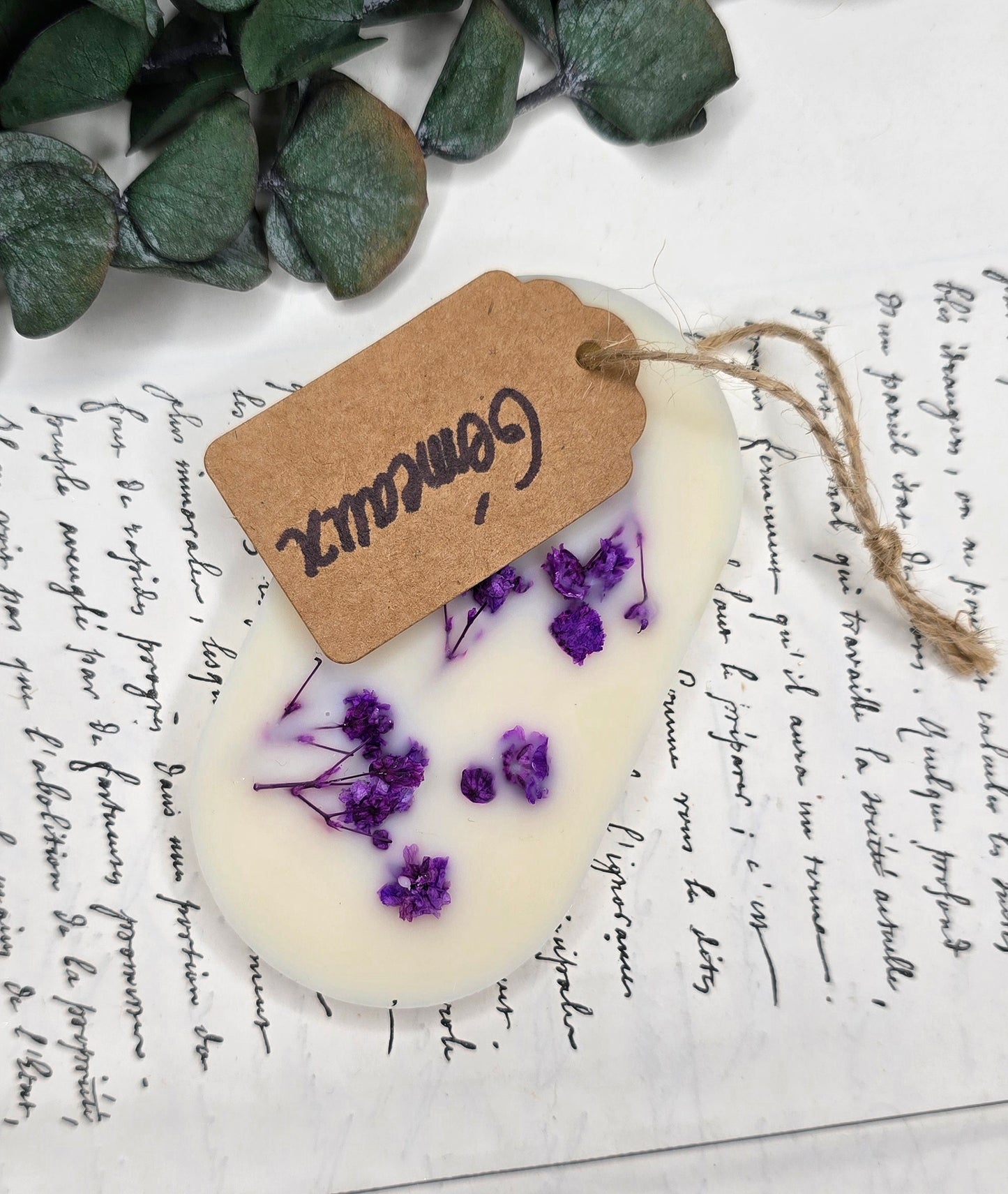 Suspension Parfumée Gémeaux  - Fleur de coton - Unique exemplaire