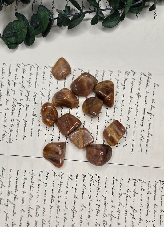 Pierre de Lune Orangée – Galet Poli Qualité AA